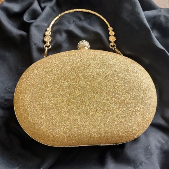 Evening Clutch Wedding Bag Gold Purse Bridal Handbag Party Prom Ladies Fashion - Picture 5 of 9